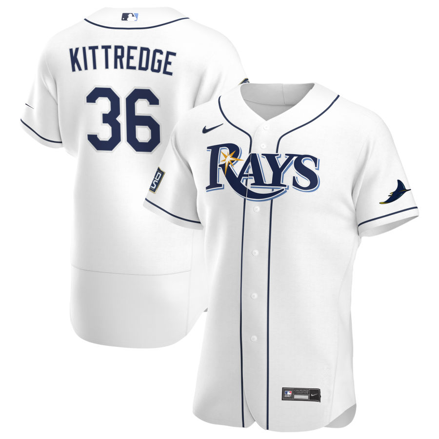 Tampa Bay Rays #36 Andrew Kittredge Men Nike White Home 2020 World Series Bound Authentic Player MLB Jersey